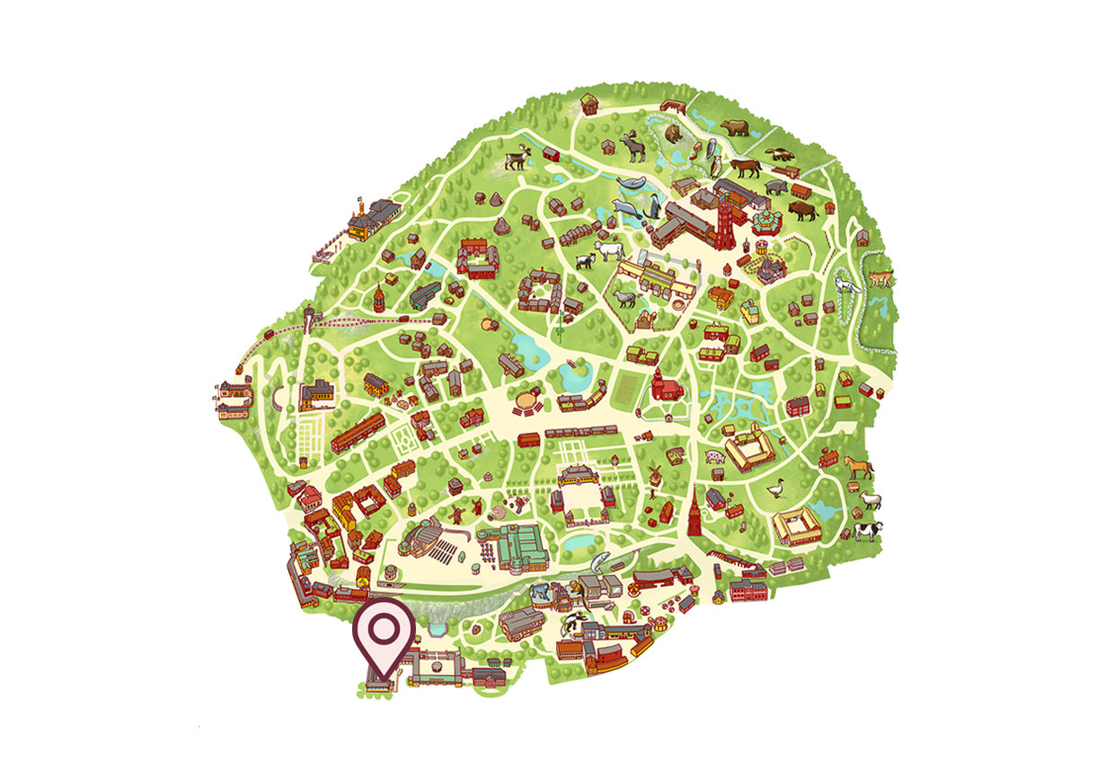 Skansenbutiken vid huvudéntren