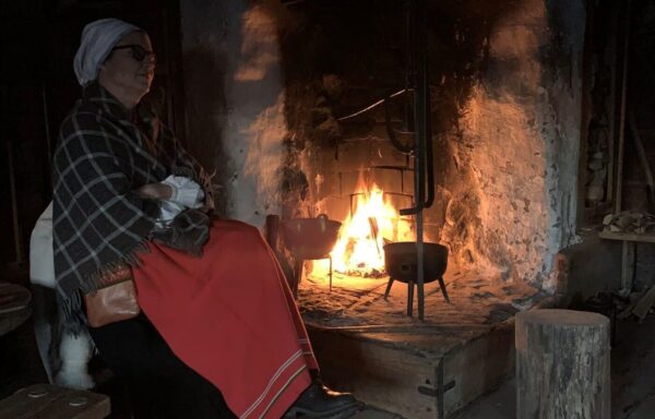By the fire