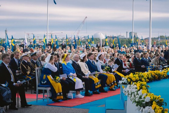 Kungafamiljen firar Nationaldagen på Skansen. Foto: Anna Hugosson