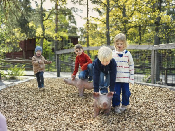 Barn leker på Skansen